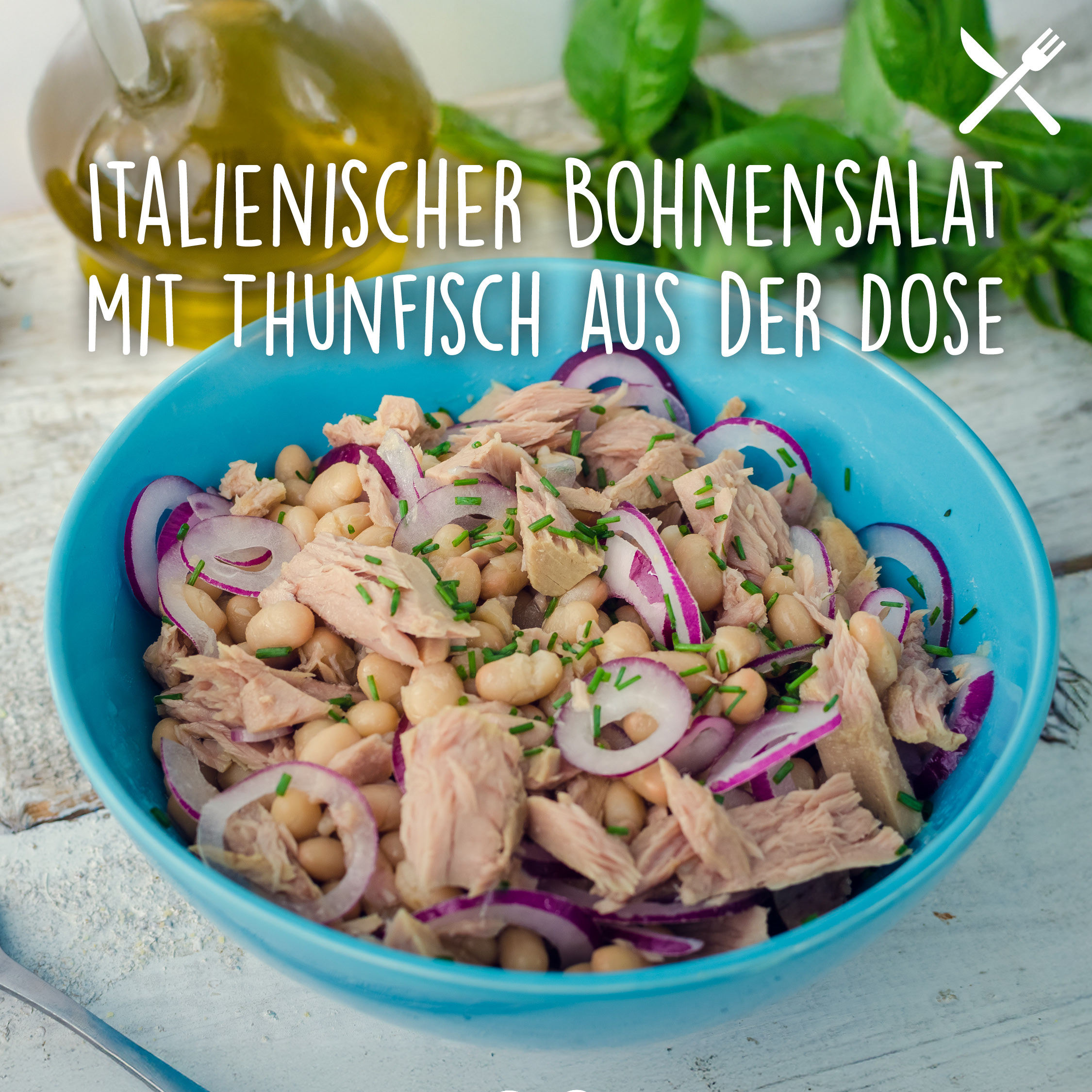 Italienischer Bohnensalat mit Thunfisch aus der Dose